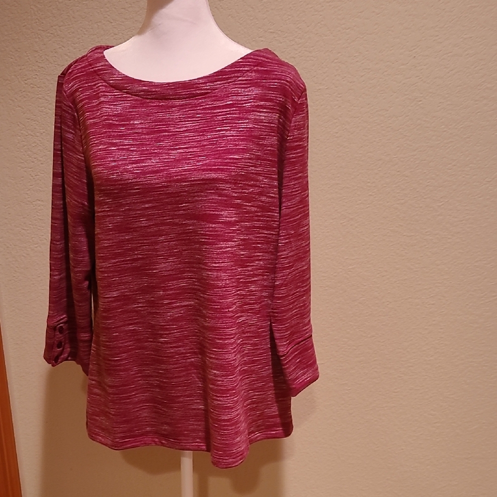 Croft & Barrow Women's Maroon Top Size PL